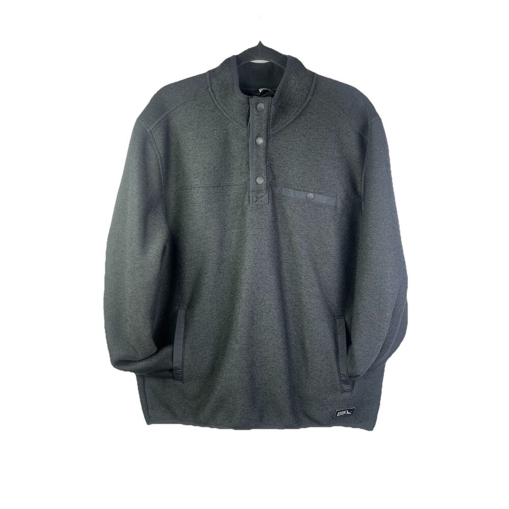 Eddie Bauer Men's Black Sweater Fleece Pullover Size L Pockets Outdoor Wear EUC - Picture 3 of 13
